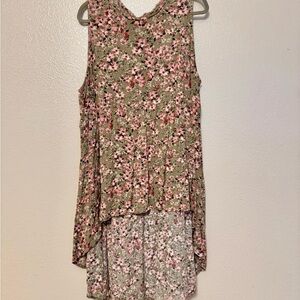Maurices Floral Sleeveless Blouse - Pink and Green